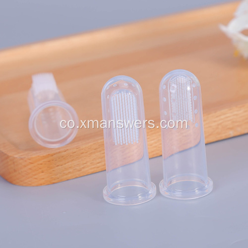 Spazzola da denti per animali domestici Spazzola morbida in silicone trasparente